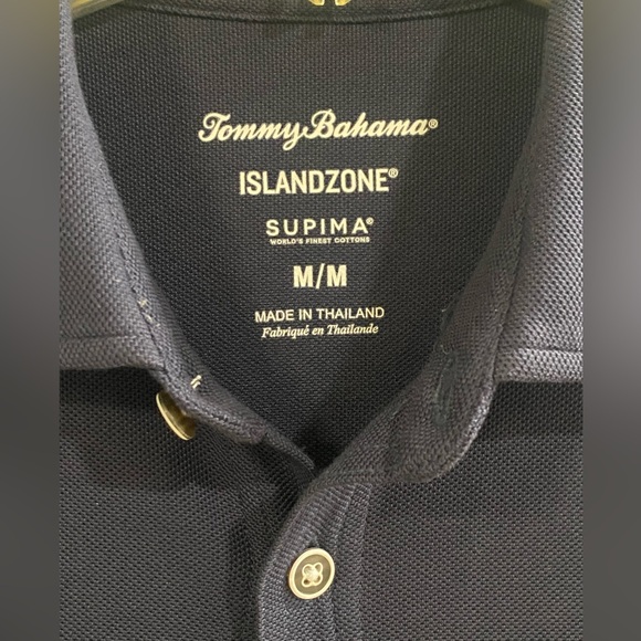 Tommy Bahama Emfielder, Navy Blue, Island zone Knit Camp Shirt, Resort, Sz M. - Picture 5 of 6